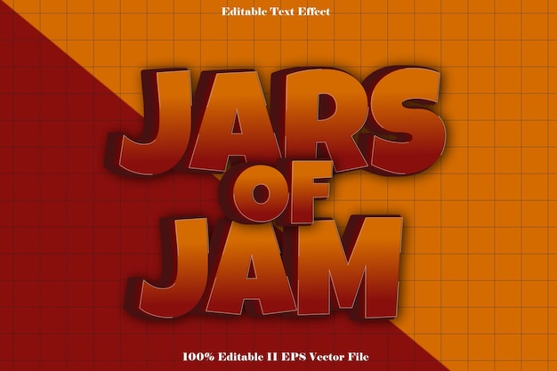 Jars of jam editable text effect 3d embos gradient style