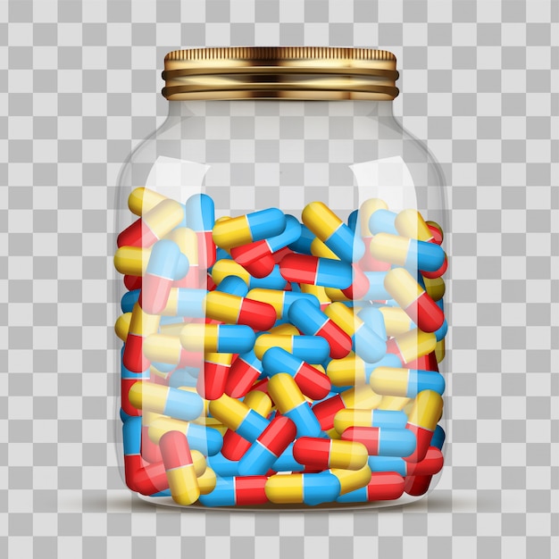 Vector jars with pills