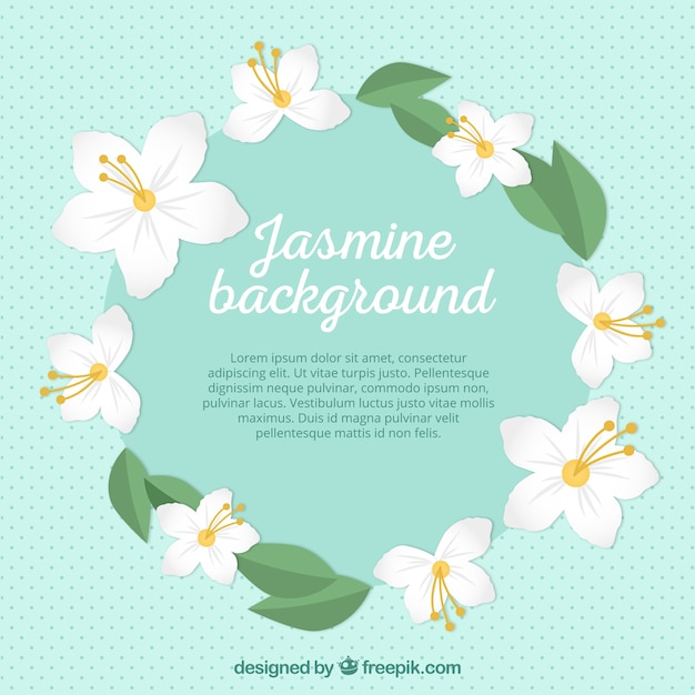 Vector jasmine background with circular design