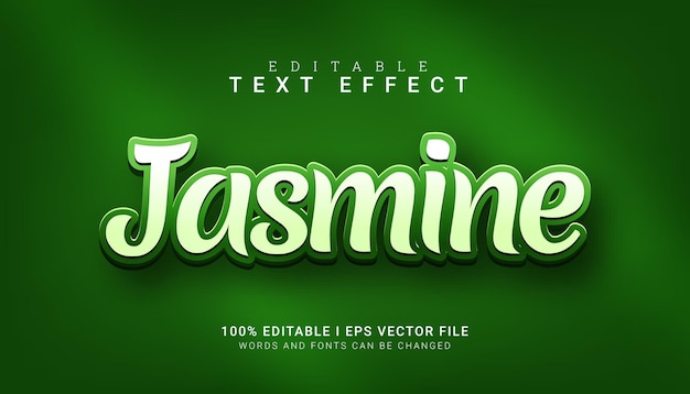 Jasmine editable text effect vector illustration