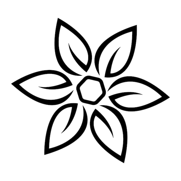 Vector jasmine flower icon logo vector design template