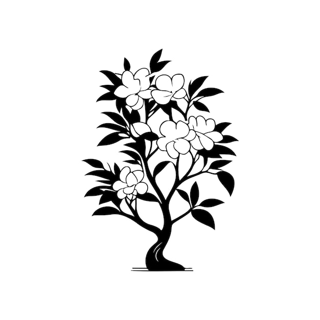 Jasmine icon disegno a mano colore nero albero giorno logo vettoriale elemento e simbolo