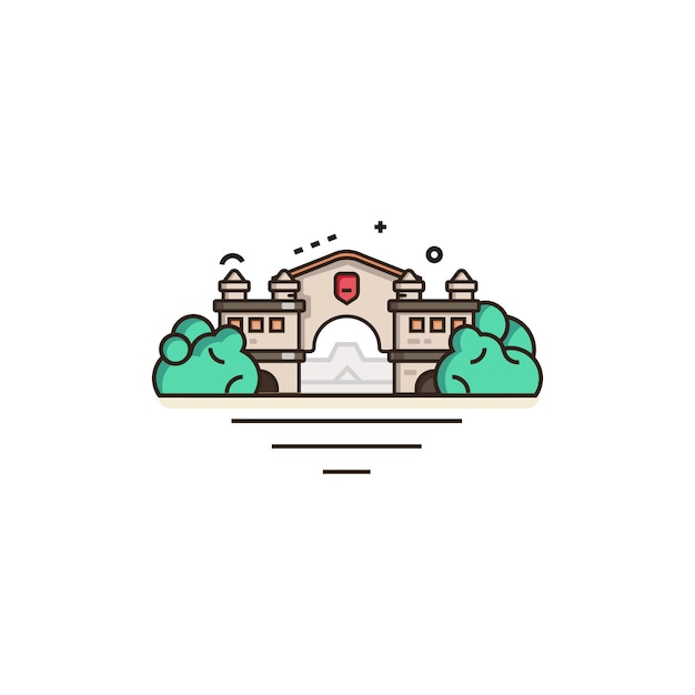 ベクトル java castle flat design