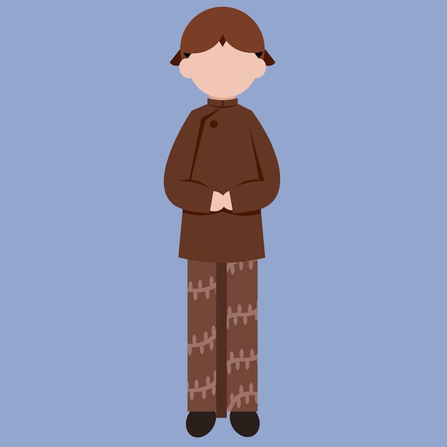 Vector javanese man standing