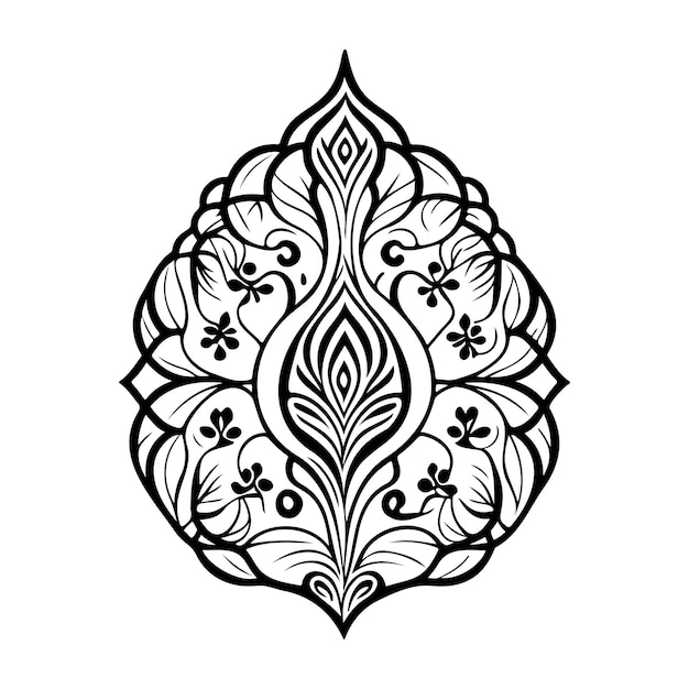 Javanese Ornament design element illustration sketch black