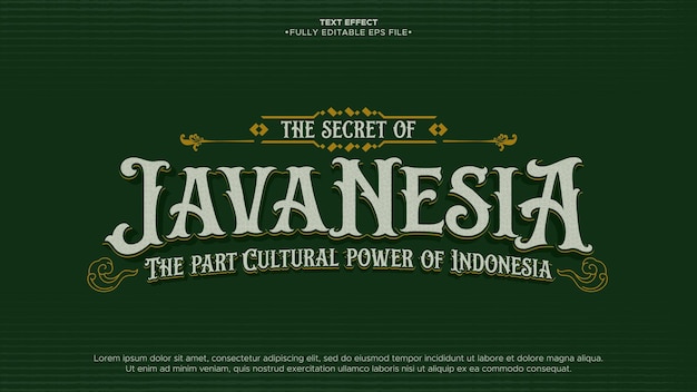 Javanese Text Effect. Indonesian Cultural Theme