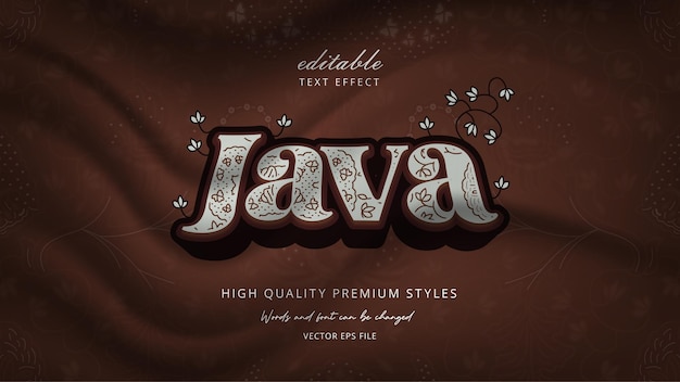 Javanese Text Effect. Traditional text effect with ethnic pattern