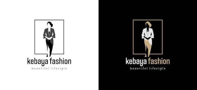 Javanese traditional kebaya fashion logo design vector symbol of traditional lifestyle clothing