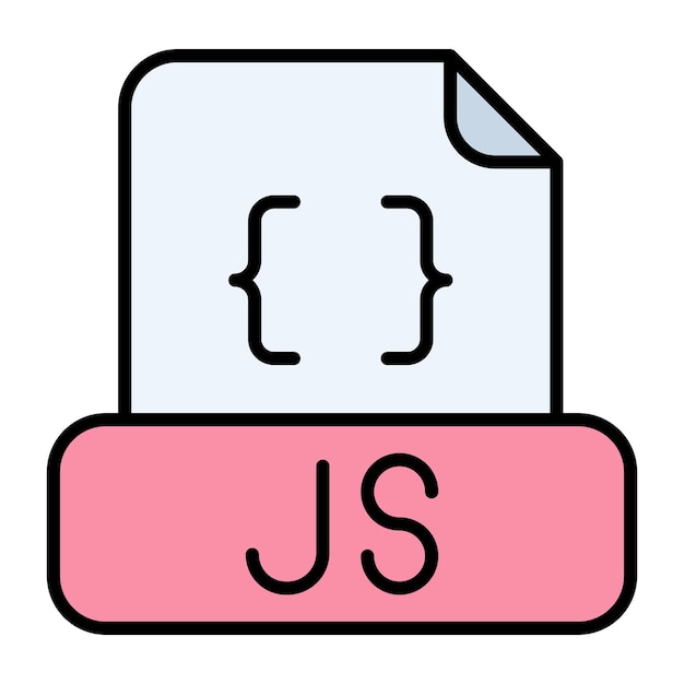 Плоская иллюстрация файла Javascript