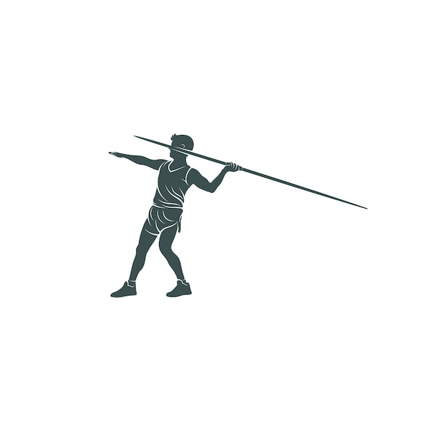 Javelin Thrower vector illustration design Javelin Thrower logo design Template