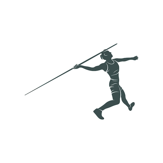 Дизайн векторной иллюстрации метателя копья Дизайн логотипа метателя копья Шаблон