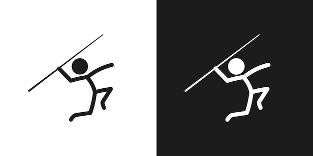 Javelin throwing icon pictogram vector design Stick figure man javelin throwing athlete icon symbol