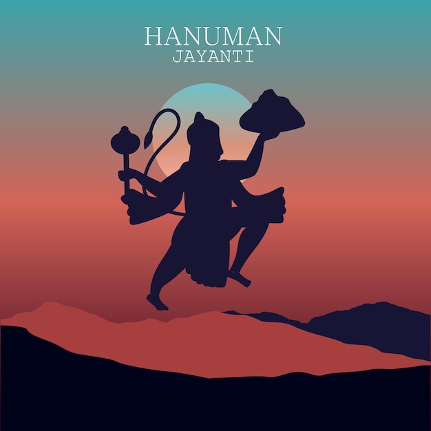 Vector jay shri ramhappy hanuman jayanti celebrates the birth of lord sri hanuman