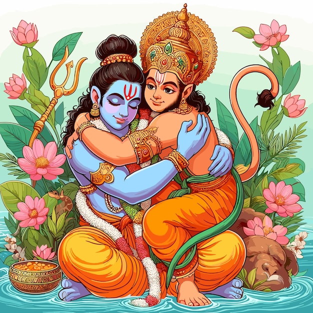 Jay Shri RamHappy Hanuman Jayanti viert de geboorte van Heer Sri Hanuman vector illustratie