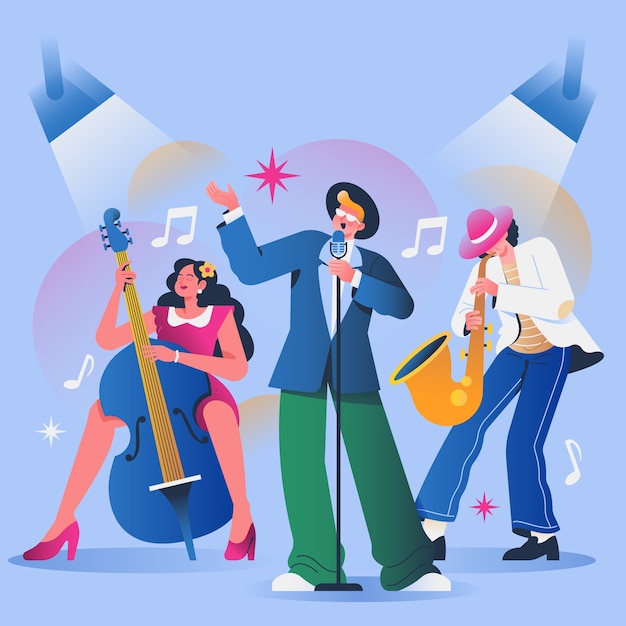 jazz band performance illustration
