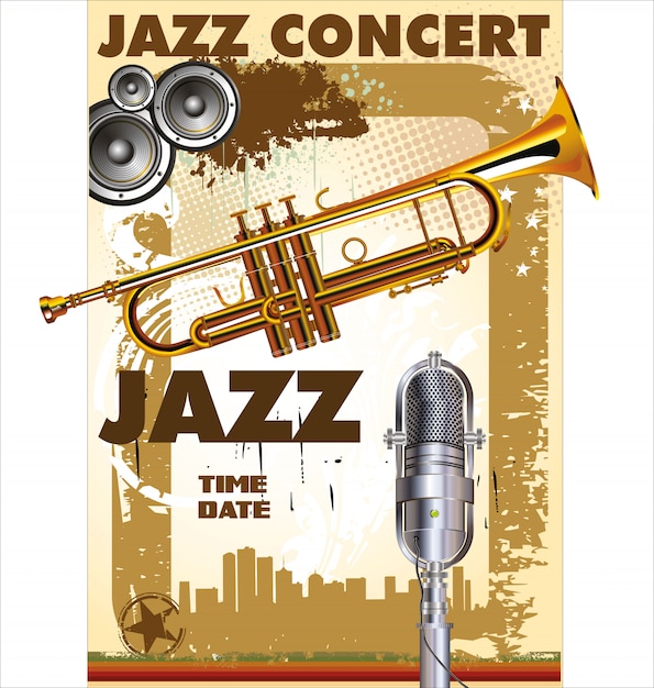 Vector jazz concert poster