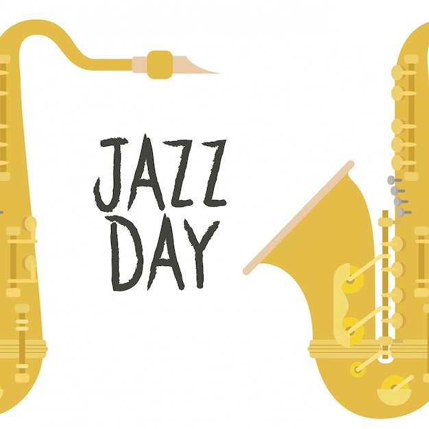 Jazz day label изолированные значок