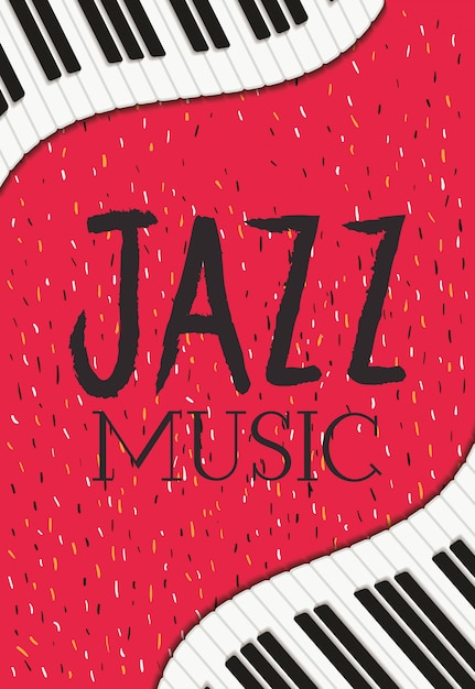 Jazz day poster with piano keyboard