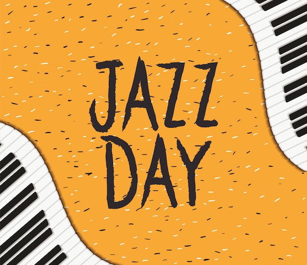 Jazz day poster with piano keyboard