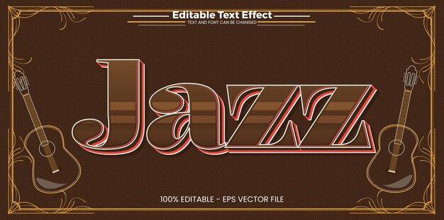 Вектор Эффект редактируемого текста джаза в стиле современного тренда
