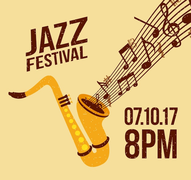 Jazz festival music celebration october poster