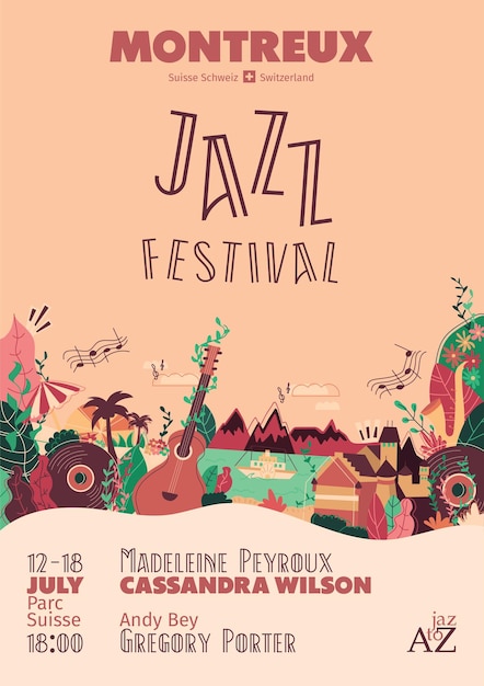 Vector jazz festival poster