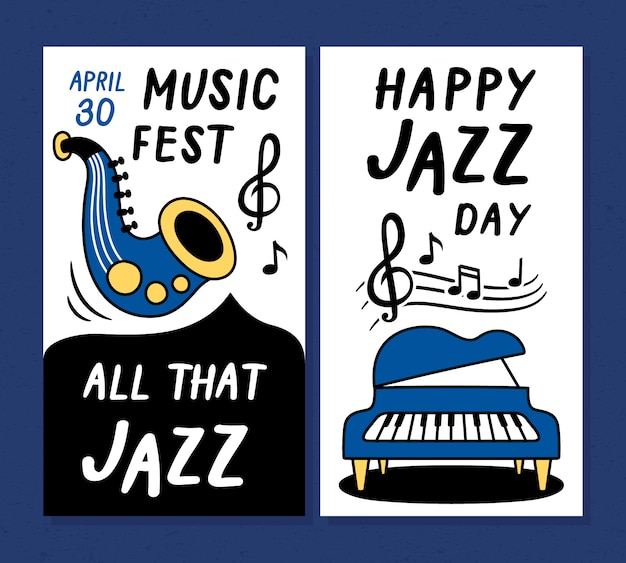 Jazz music festival poster and banner design templates