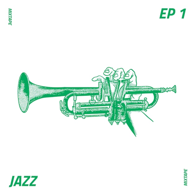 Vector jazz music mixtape radio