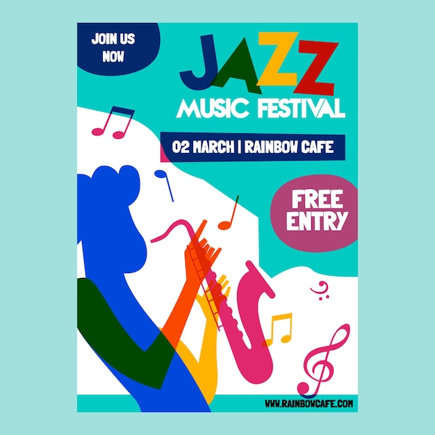 Vector jazz music poster design template