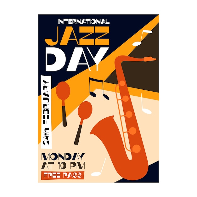 Vector jazz music poster design template