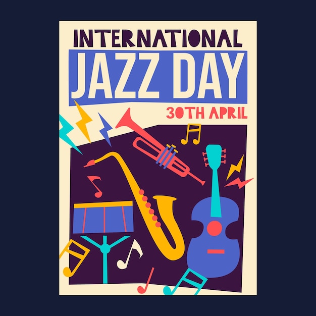 Vector jazz music poster design template