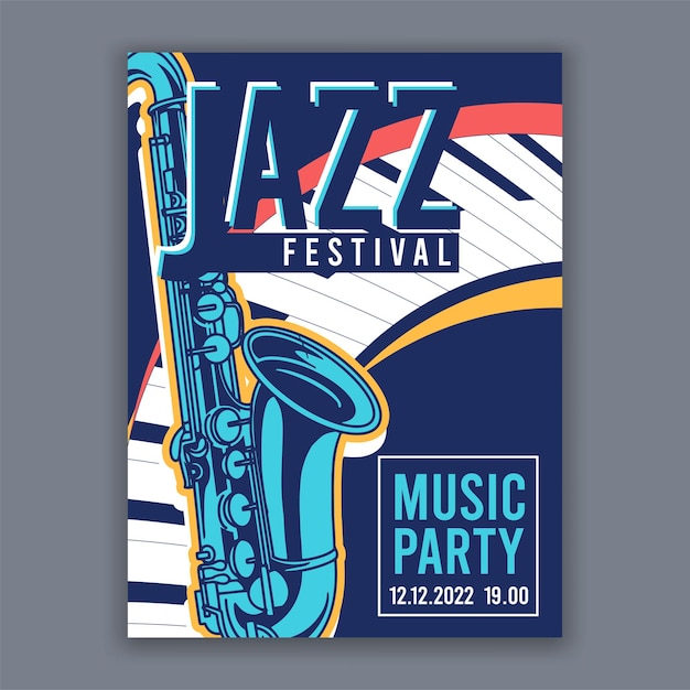 Poster di musica jazz per concerti di musica e festival illustrazione vettoriale