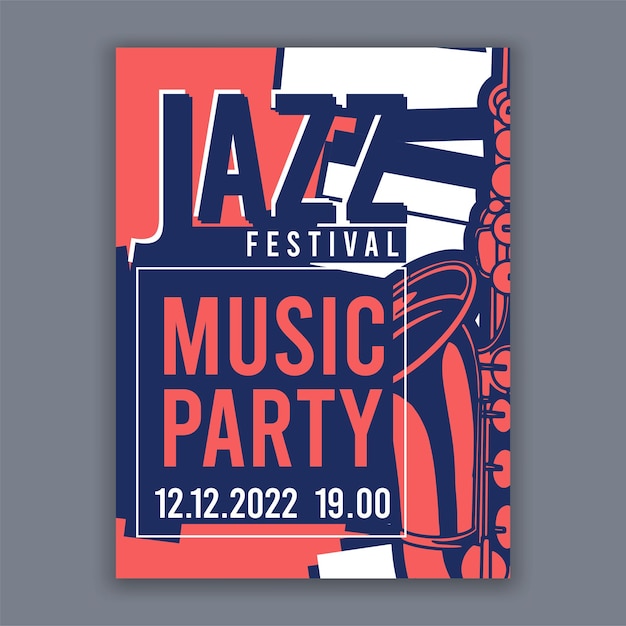 Vector jazz music poster for music concerts and festivals vector illustration