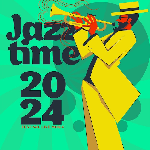 Vector jazz music poster vector illustration