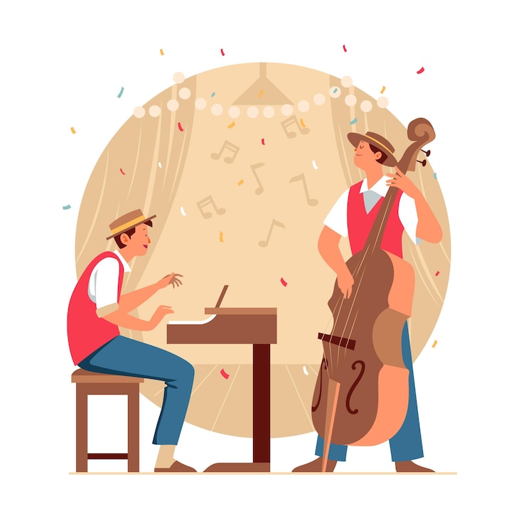Vector jazz musician player concept
