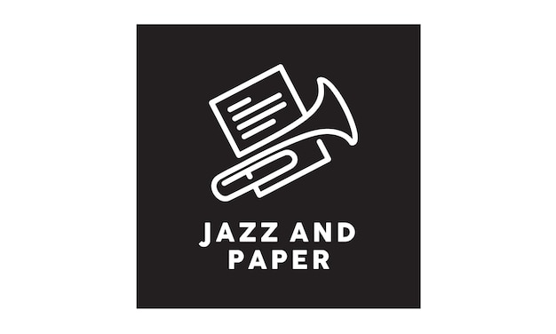 Jazz muziek blad logo ontwerp