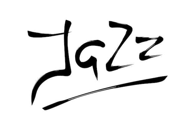 Jazz muziek word tshirt afdruksjabloon hand getekende letters