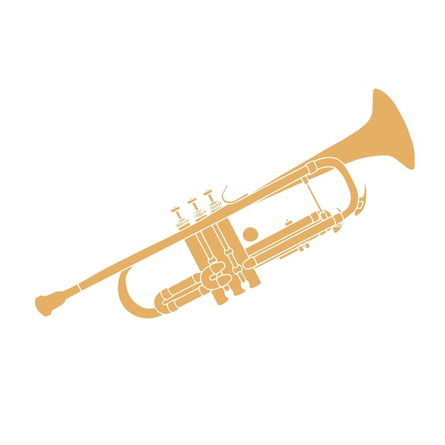 Jazz trompet Hand loting muziekinstrument Vector illustratie