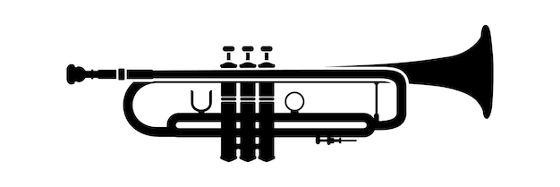 Illustrazione della tromba jazz disegno vettoriale, vettore bugle