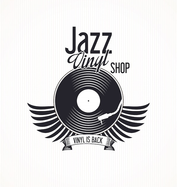 Vector jazz vinyl record retro background