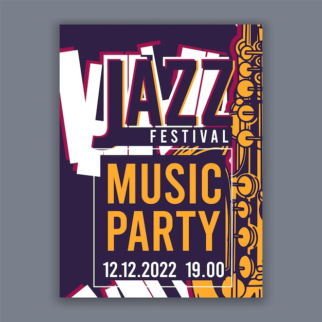 Vector jazzmuziekposter voor muziekconcerten en festivals vectorillustratie