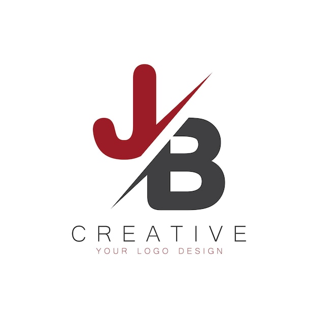 JBのイニシャル・モノグラムと文字のクリエイティブ・ロゴ