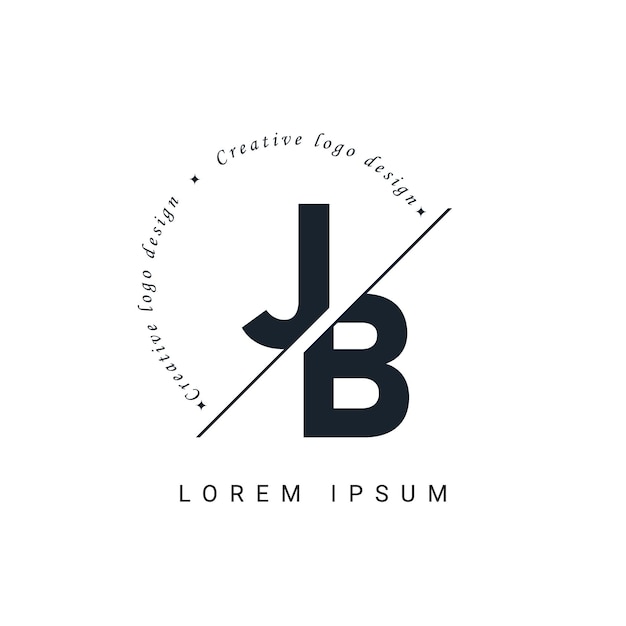 JB Letter Logo Design with a Creative Cut Creative logo design