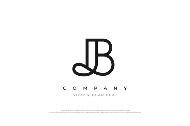 Jb-logo of b-logo met een eenvoudig ontwerp