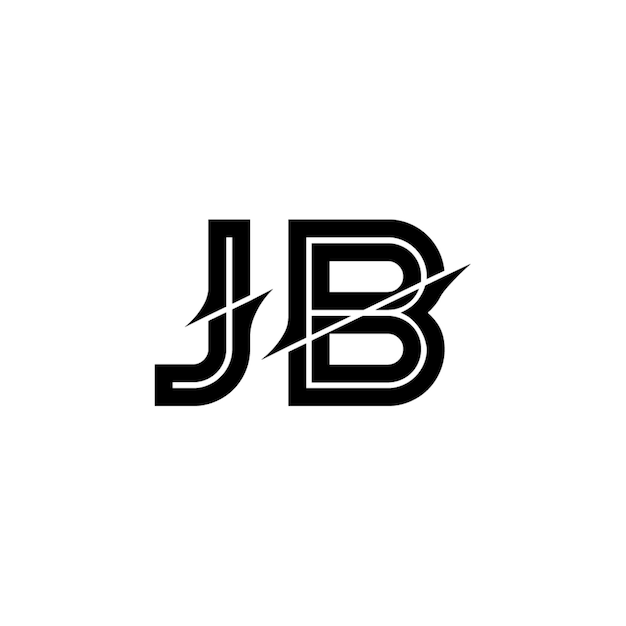 JB モノグラム ロゴデザイン 文字 テキスト 名前 シンボル 単色 ロゴタイプ アルファベット 文字 シンプル ロゴ