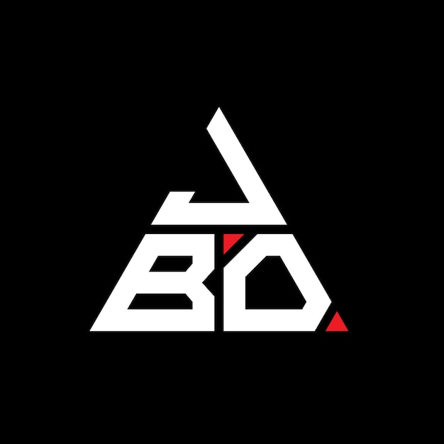 삼각형 모양의 JBO 삼각형 로고 디자인, 모노그램, 빨간색 삼각형 터 JBO 로고 템플릿, 단순, 우아하고 고급스러운 로고