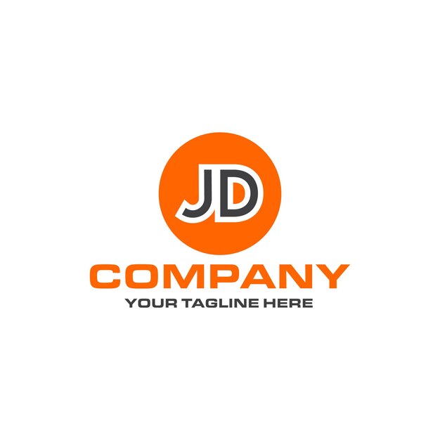 JD letter rounded shape logo design