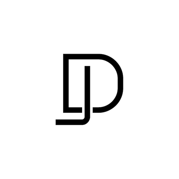 JD 모노그램 로고 디자인 문자 텍스트 이름 기호 모노크롬 로고 타입 알파 문자 간단한 로고