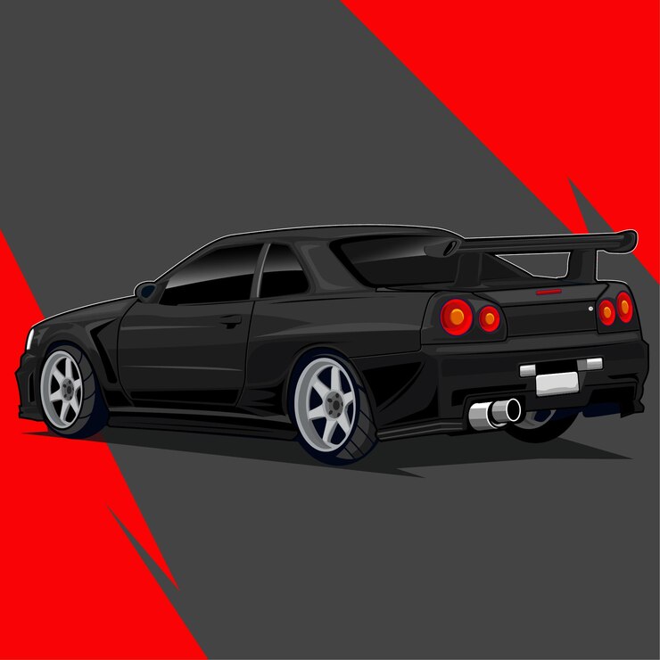 ВЕКТОРНАЯ ИЛЛЮСТРАЦИЯ АВТОМОБИЛЯ JDM