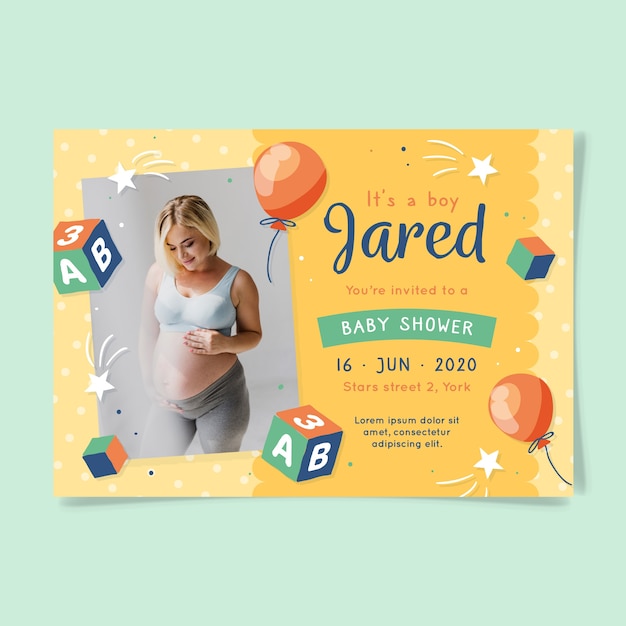 Je bent uitgenodigd voor een babyshower voor jongen en moeder